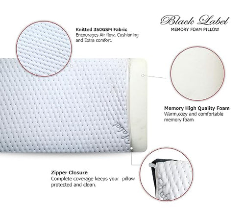 Black Label Orthopedic Memory Foam Pillow for Sleeping